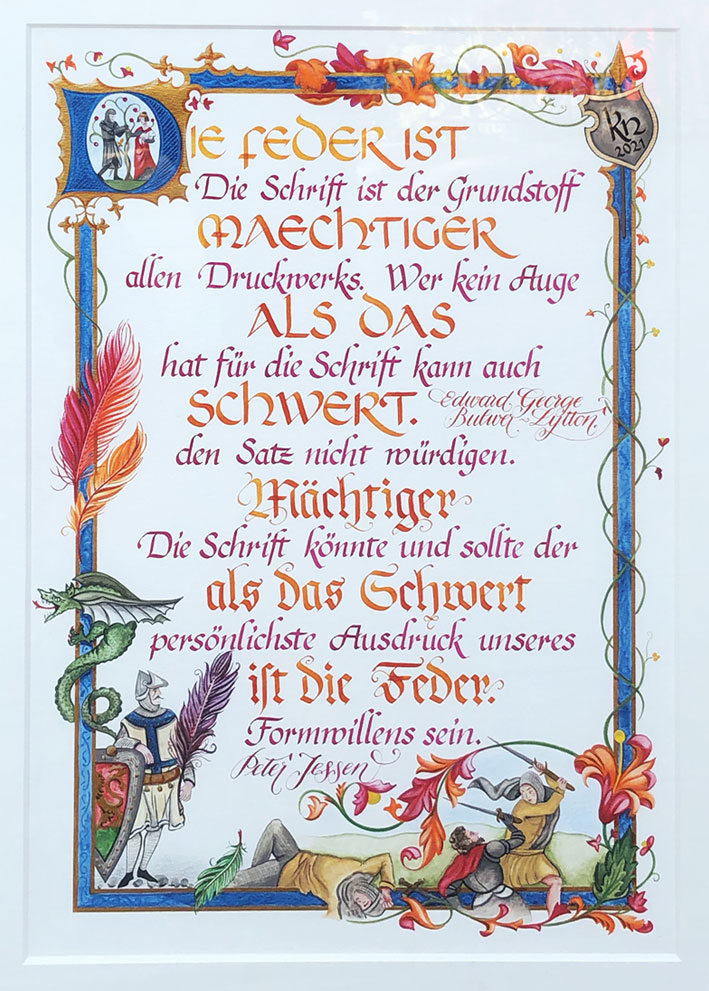 Kalligraphie Zertifikat Prüfung