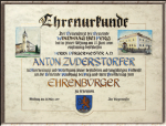 Ehrenbürgerurkunde Querformat