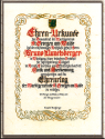 Ehrenurkunde von Hand geschrieben für Ehrenring, usw.