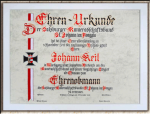 Ehrenurkunde im Querformat für Ehrungen aller Art.