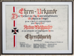 Ehrenurkunde im Querformat für Ehrungen aller Art.