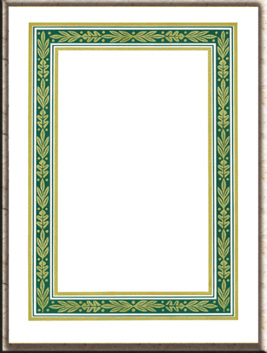 Urkunde weiss mit Golddruck und dunkelgrün. Größe: A3