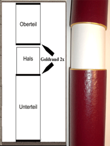 Diplomrollen Rot schlank mit Chagrinpapierüberzug für A4 & A3 Urkunden.