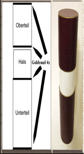 Diplomrollen Rot schlank mit Chagrinpapierüberzug für A4 & A3 Urkunden.