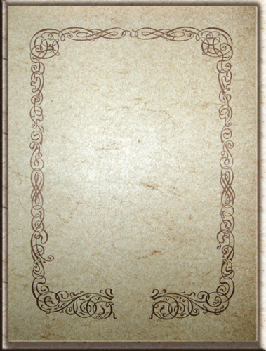 Urkunde auf Pergamentpapier mit Goldornament offen. Größe: A4