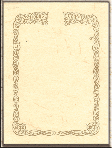 Urkunde auf Pergamentpapier mit Goldornament offen. Größe: A4