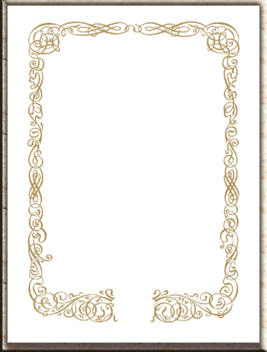 Urkunde auf Pergamentpapier mit Goldornament offen. Größe: A4