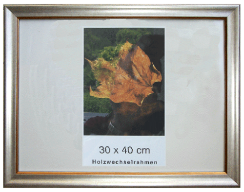 Urkundenrahmen in Silber mit Goldkante