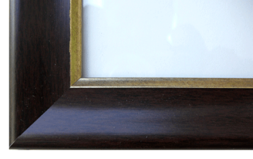 Urkundenrahmen in Palisander mit Goldkante