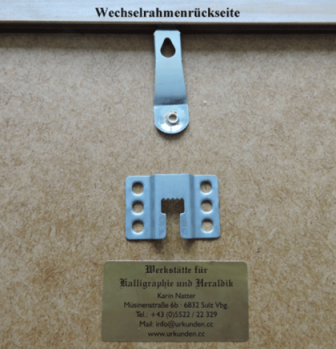 Urkundenrahmen in Gold