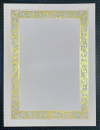 weisser Opalinkarton mit Vordruck Goldornamentrahmen  Grösse: 32 x 41 cm